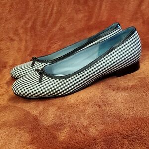 Talbots Black and White Gingham Ballet Flats